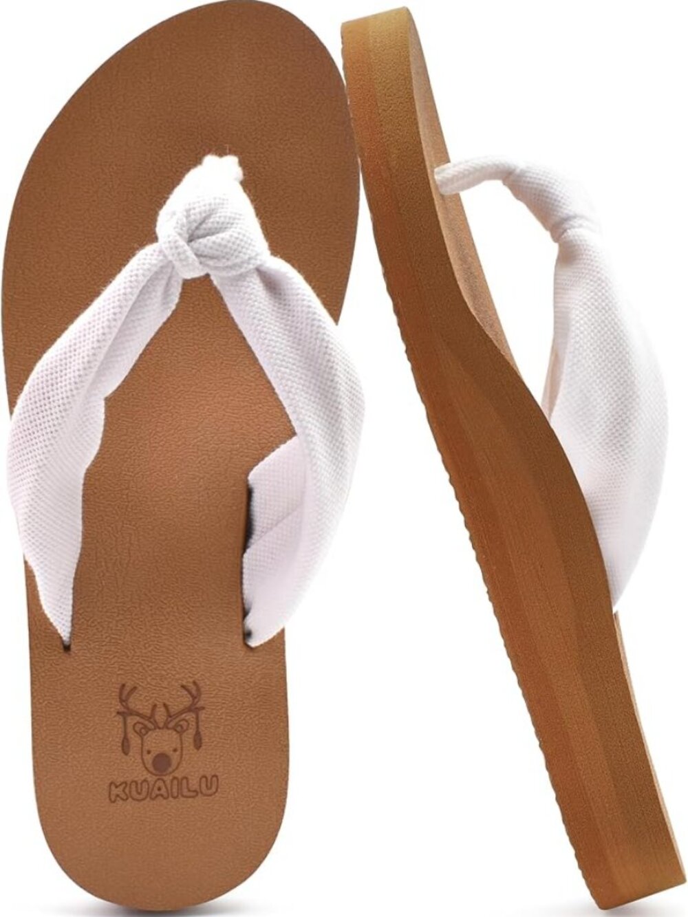 KuaiLu Flip Flops for Women with Arch Support Summer Beach Thong Sandals
